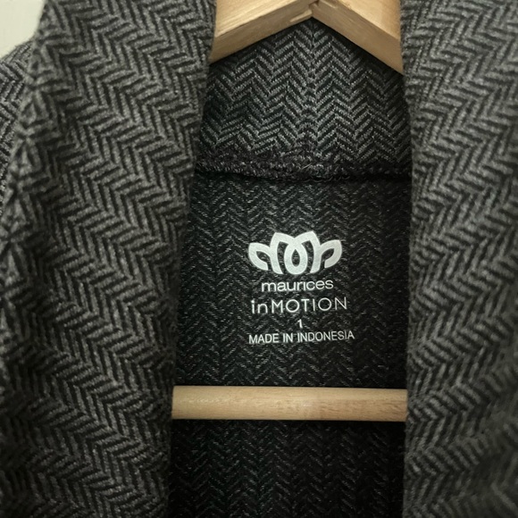 Maurices Charcoal Herringbone Cowl Neck Sweater - Picture 2 of 4